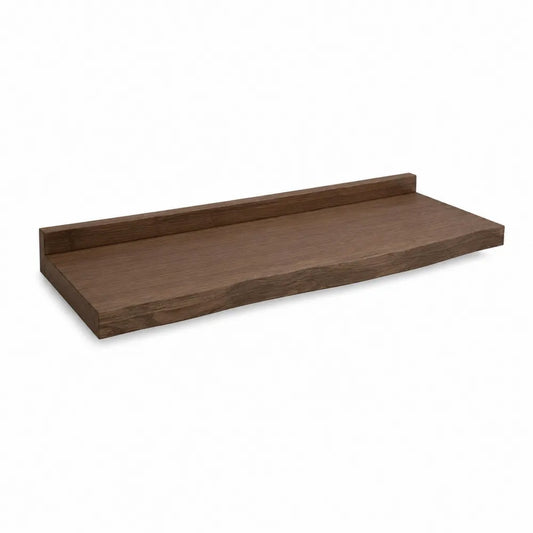 Wandregal rechteckig 80 x 20 x 4 cm MDF Holzwerkstoff Walnussbraun Wandboard mit erhöhter Kante