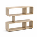 Bücherregal S-Form Standregal 120 x 30 x 120 cm Naturholz Eiche hell Holzwerkstoff offene Fächer rechteck